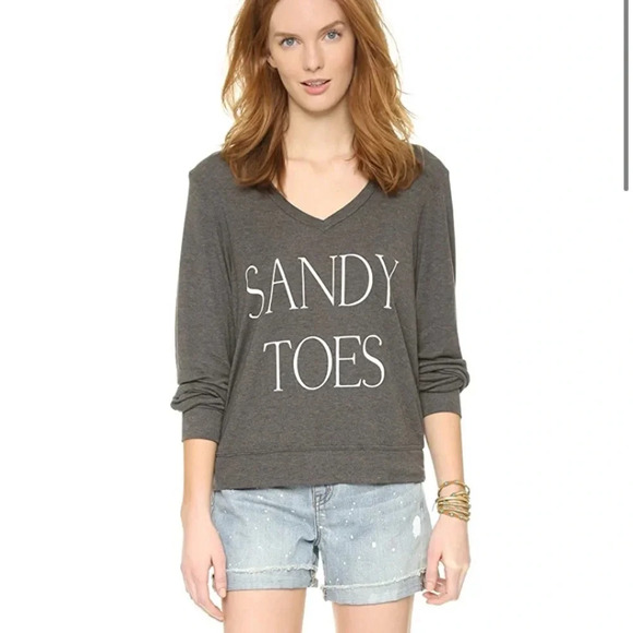 WILDFOX NWT Sandy Toes Baggy Pullover Sweater Top - Picture 4 of 10